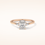 1.21 CT Radiant Shaped Three Stone Moissanite Engagement Ring