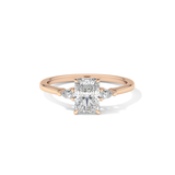 Radiant Three Stone Lab Grown Diamond Engagement Ring