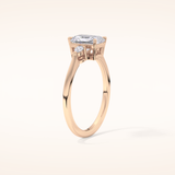 1.21 CT Radiant Shaped Three Stone Moissanite Engagement Ring