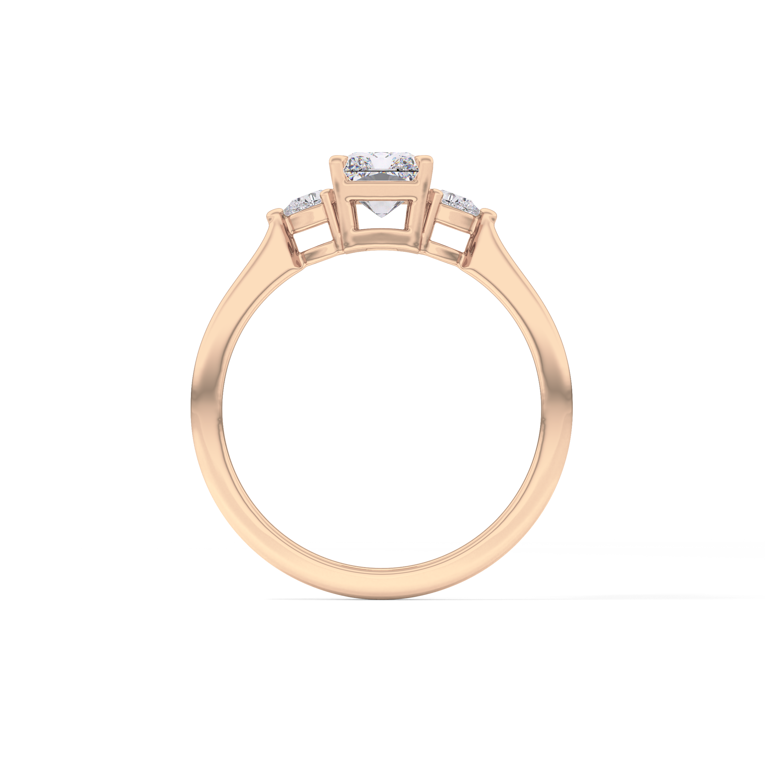 Radiant Three Stone Lab Grown Diamond Engagement Ring