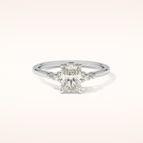 1.21 CT Radiant Shaped Three Stone Moissanite Engagement Ring