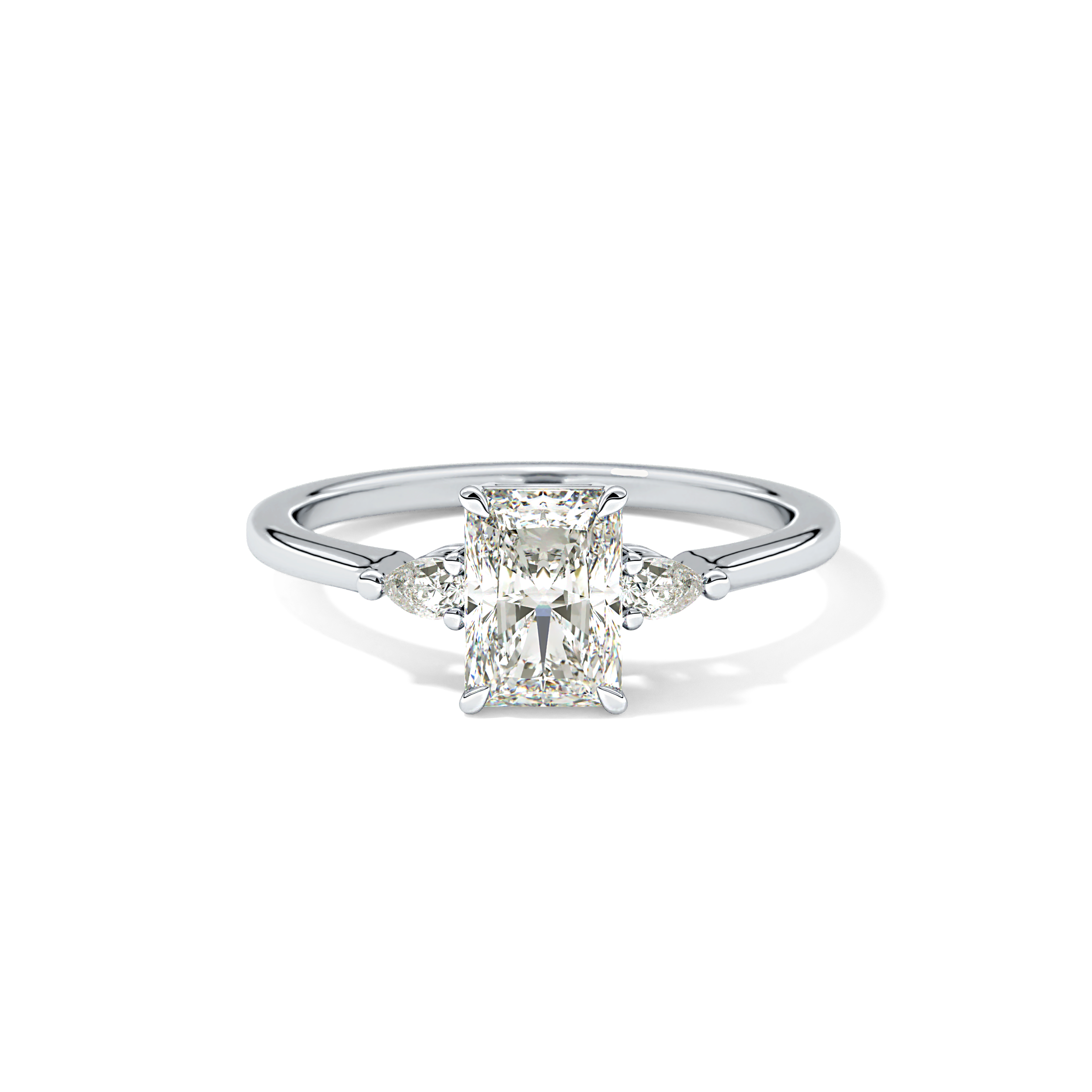 Radiant Three Stone Lab Grown Diamond Engagement Ring