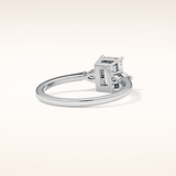 1.21 CT Radiant Shaped Three Stone Moissanite Engagement Ring