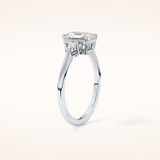 1.21 CT Radiant Shaped Three Stone Moissanite Engagement Ring