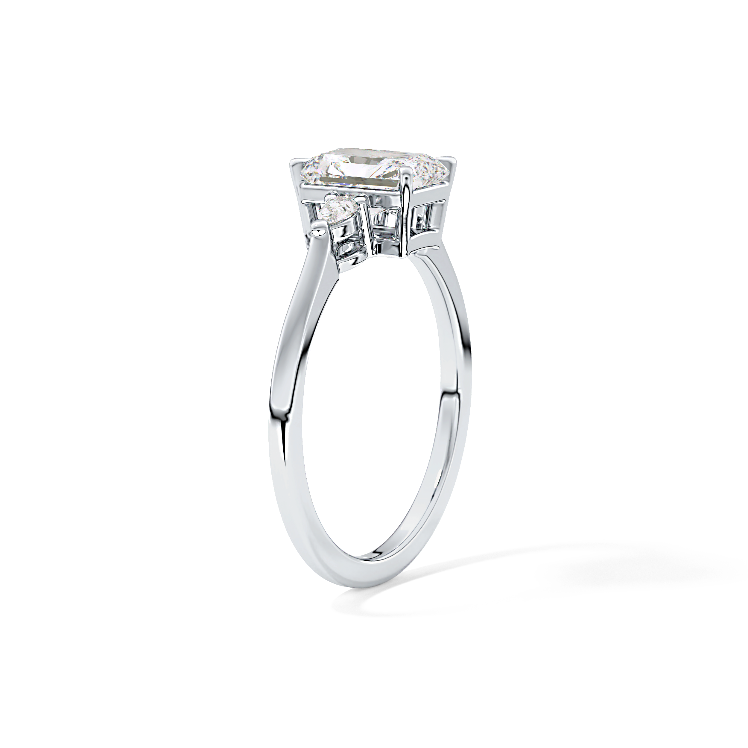 Radiant Three Stone Lab Grown Diamond Engagement Ring