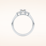 1.21 CT Radiant Shaped Three Stone Moissanite Engagement Ring