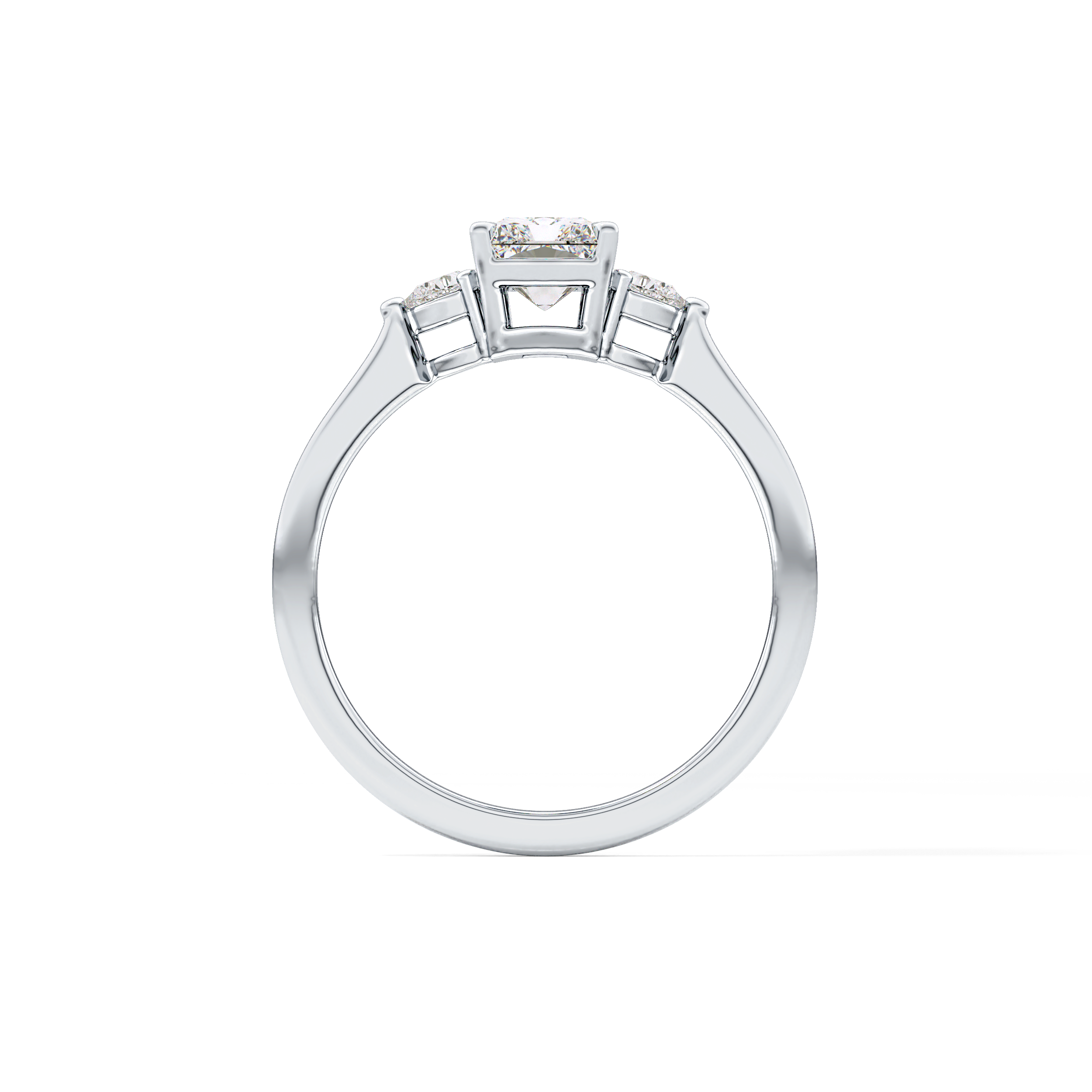 Radiant Three Stone Lab Grown Diamond Engagement Ring