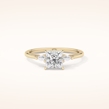 1.04 CT Princess Shaped Three Stone Moissanite Engagement Ring