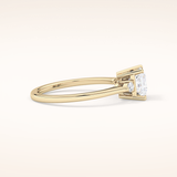 1.04 CT Princess Shaped Three Stone Moissanite Engagement Ring