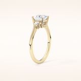 1.04 CT Princess Shaped Three Stone Moissanite Engagement Ring