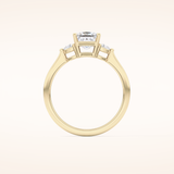 1.04 CT Princess Shaped Three Stone Moissanite Engagement Ring