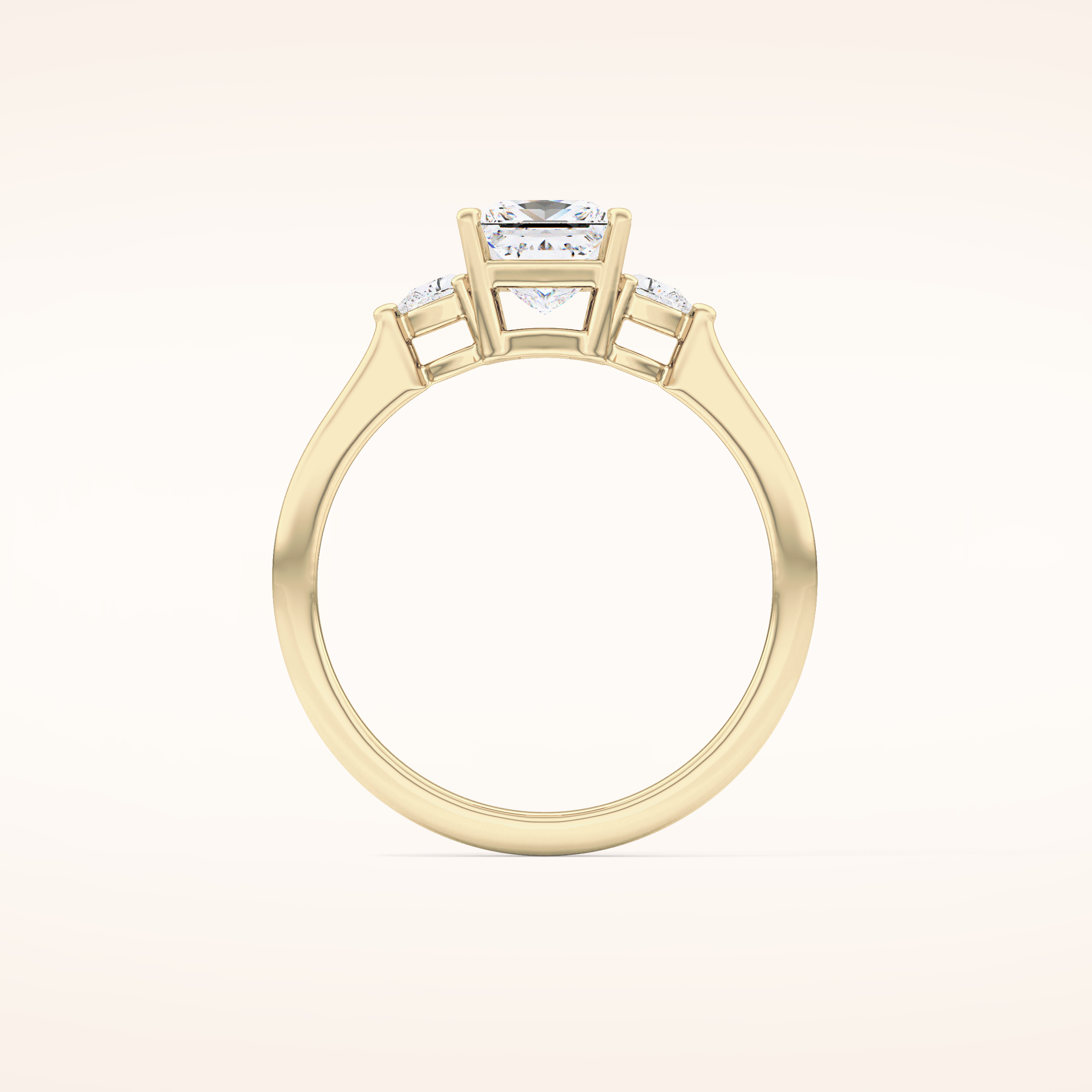 1.04 CT Princess Shaped Three Stone Moissanite Engagement Ring