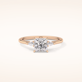 1.04 CT Princess Shaped Three Stone Moissanite Engagement Ring