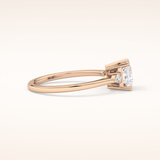 1.04 CT Princess Shaped Three Stone Moissanite Engagement Ring