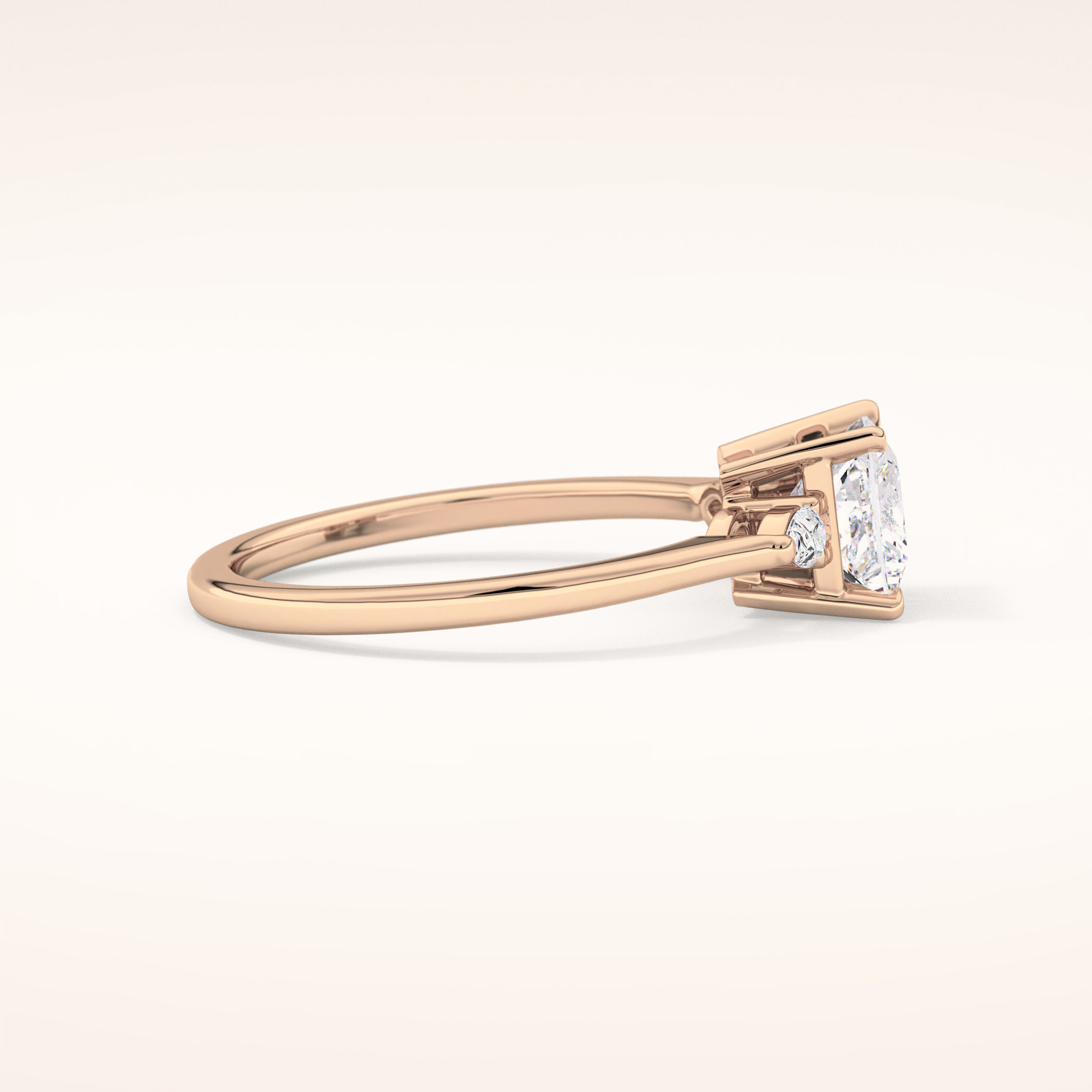 1.04 CT Princess Shaped Three Stone Moissanite Engagement Ring