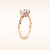 1.04 CT Princess Shaped Three Stone Moissanite Engagement Ring