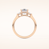1.04 CT Princess Shaped Three Stone Moissanite Engagement Ring