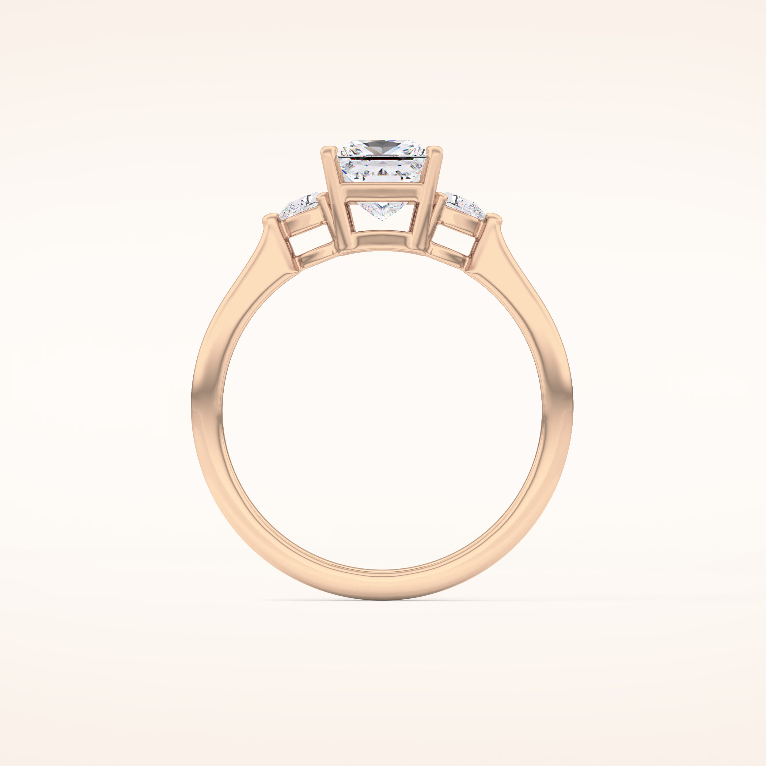 1.04 CT Princess Shaped Three Stone Moissanite Engagement Ring