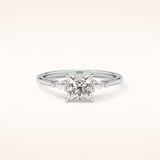 1.04 CT Princess Shaped Three Stone Moissanite Engagement Ring
