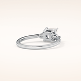 1.04 CT Princess Shaped Three Stone Moissanite Engagement Ring