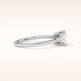 1.04 CT Princess Shaped Three Stone Moissanite Engagement Ring