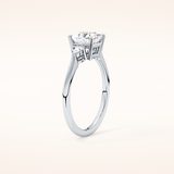 1.04 CT Princess Shaped Three Stone Moissanite Engagement Ring