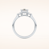 1.04 CT Princess Shaped Three Stone Moissanite Engagement Ring