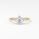 Pear Three Stone Lab Grown Diamond Engagement Ring