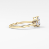 Pear Three Stone Lab Grown Diamond Engagement Ring