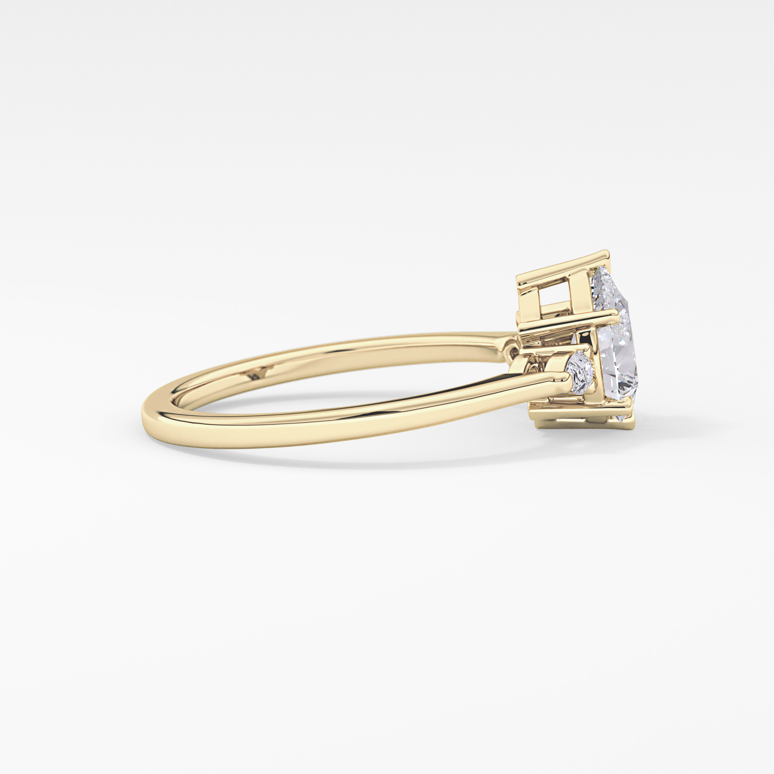 Pear Three Stone Lab Grown Diamond Engagement Ring