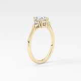 Pear Three Stone Lab Grown Diamond Engagement Ring