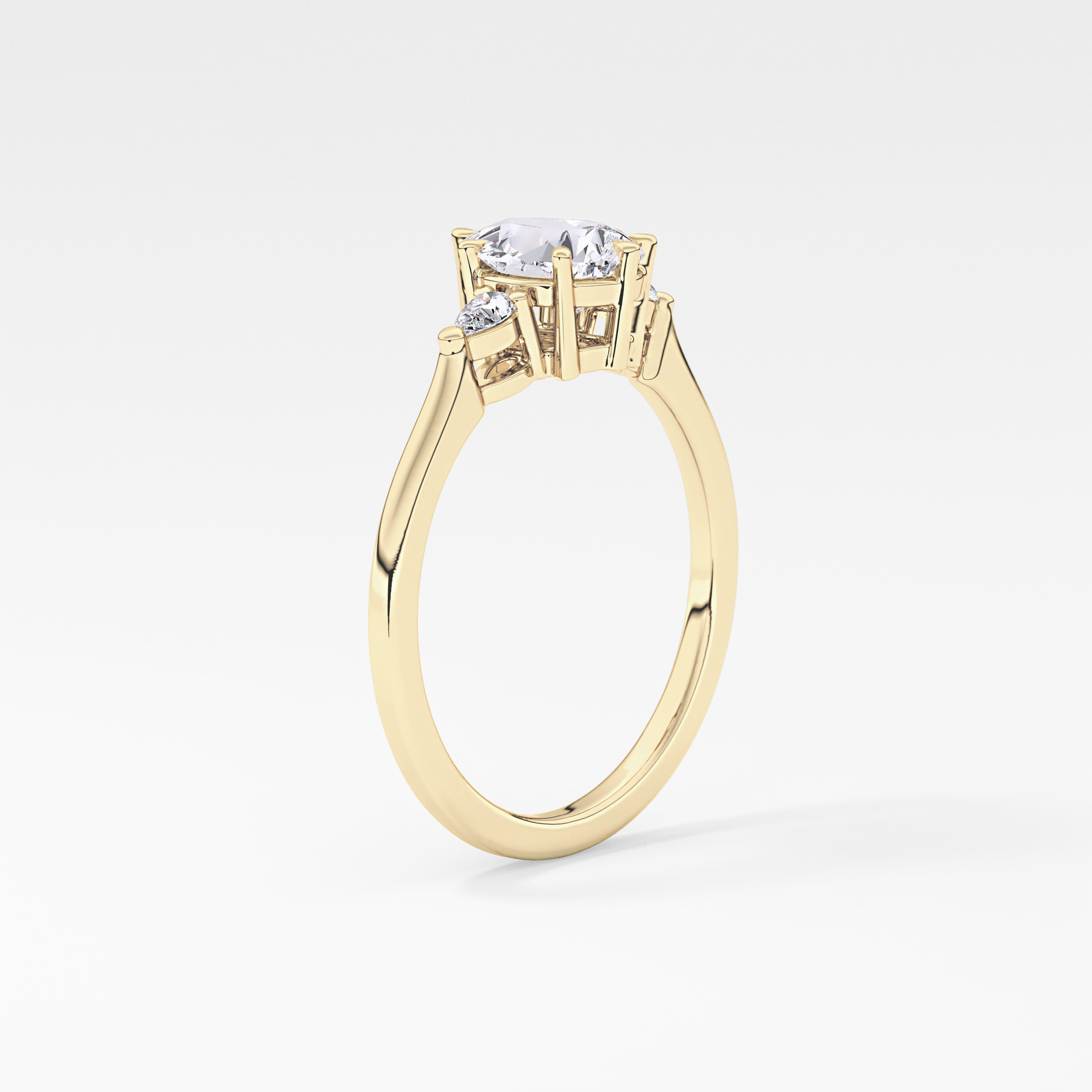 Pear Three Stone Lab Grown Diamond Engagement Ring