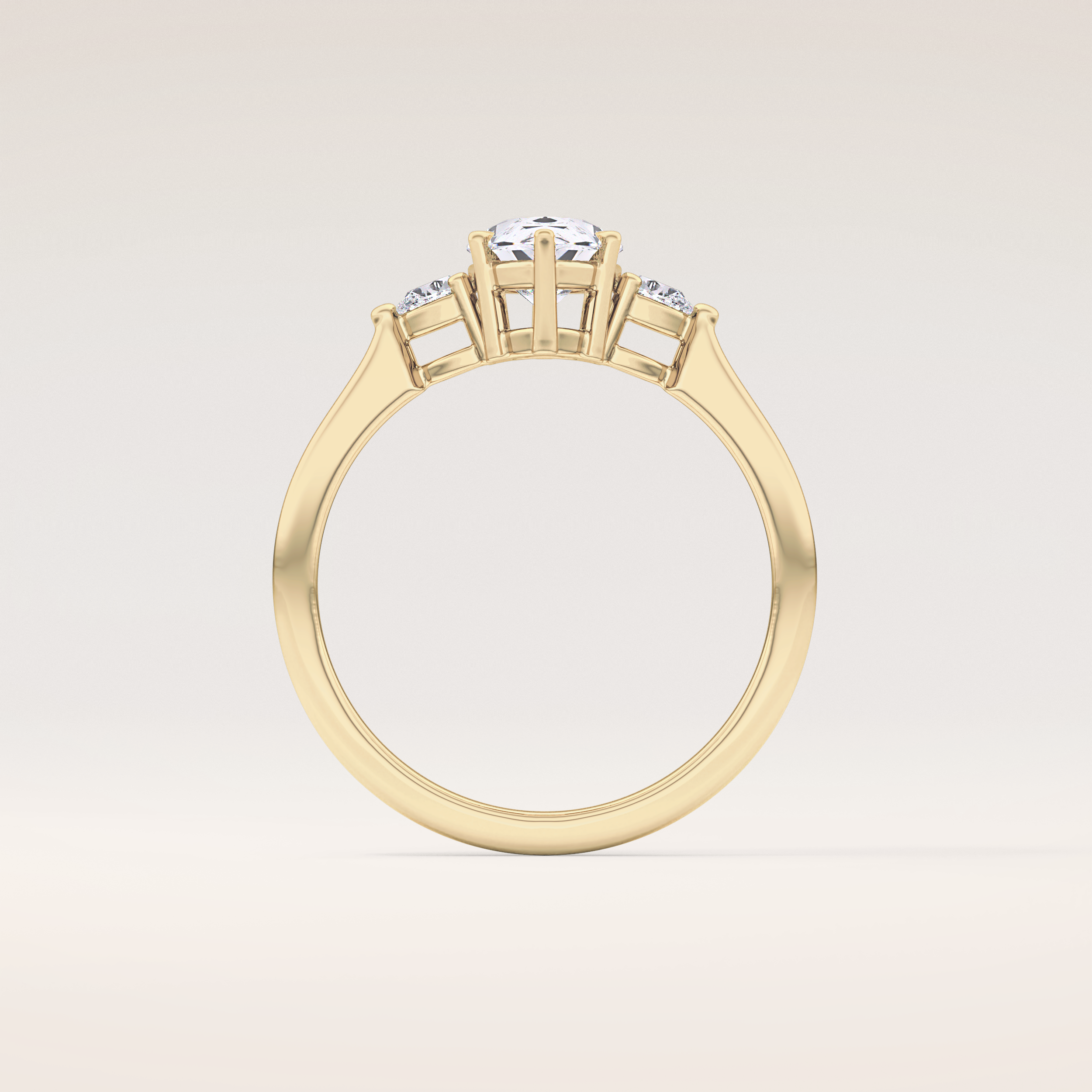 0.86 CT Pear Shaped Three Stone Moissanite Engagement Ring