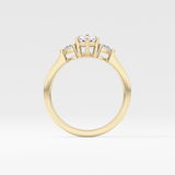 Pear Three Stone Lab Grown Diamond Engagement Ring
