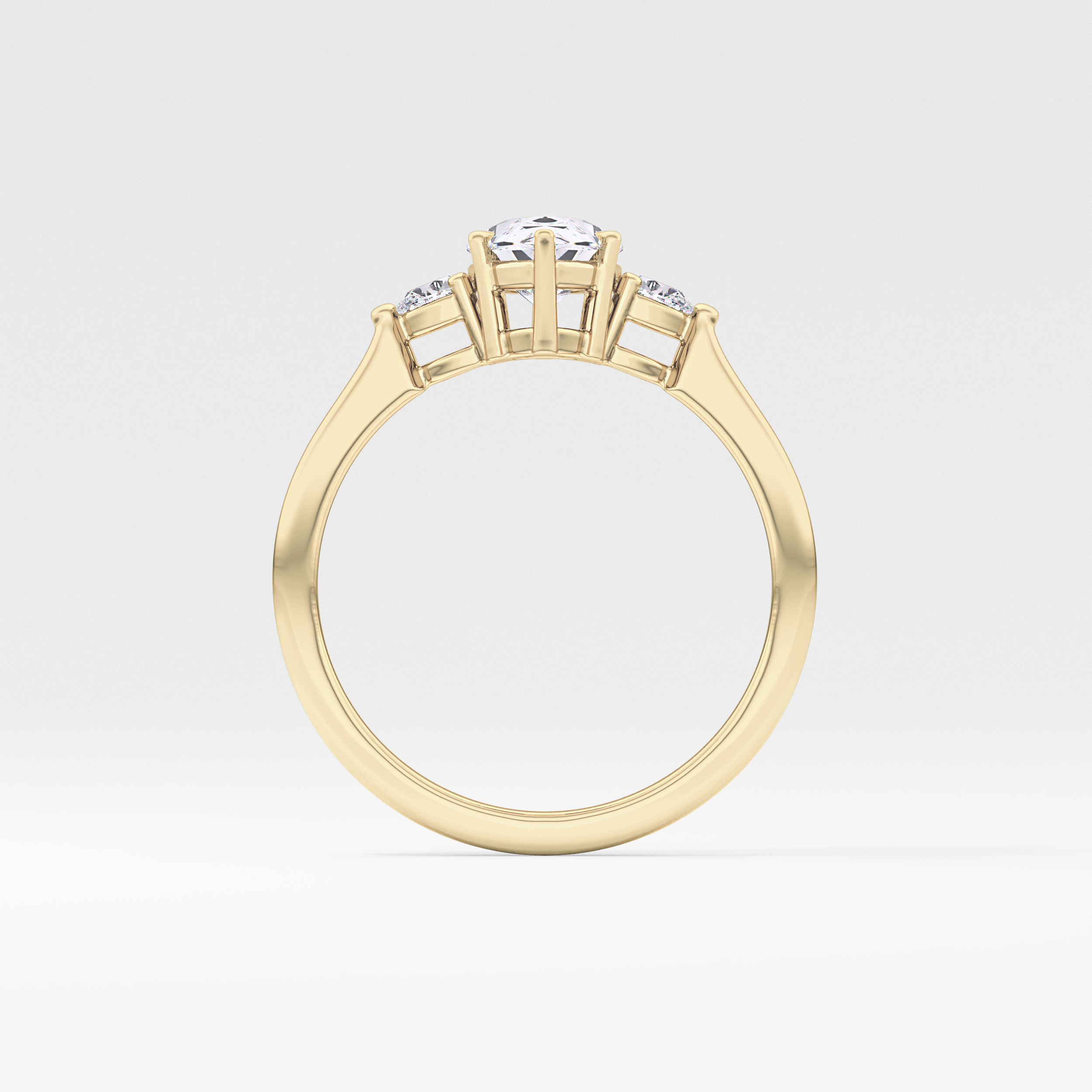 Pear Three Stone Lab Grown Diamond Engagement Ring