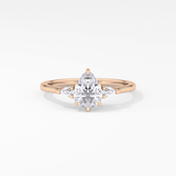 Pear Three Stone Lab Grown Diamond Engagement Ring