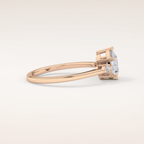 0.86 CT Pear Shaped Three Stone Moissanite Engagement Ring