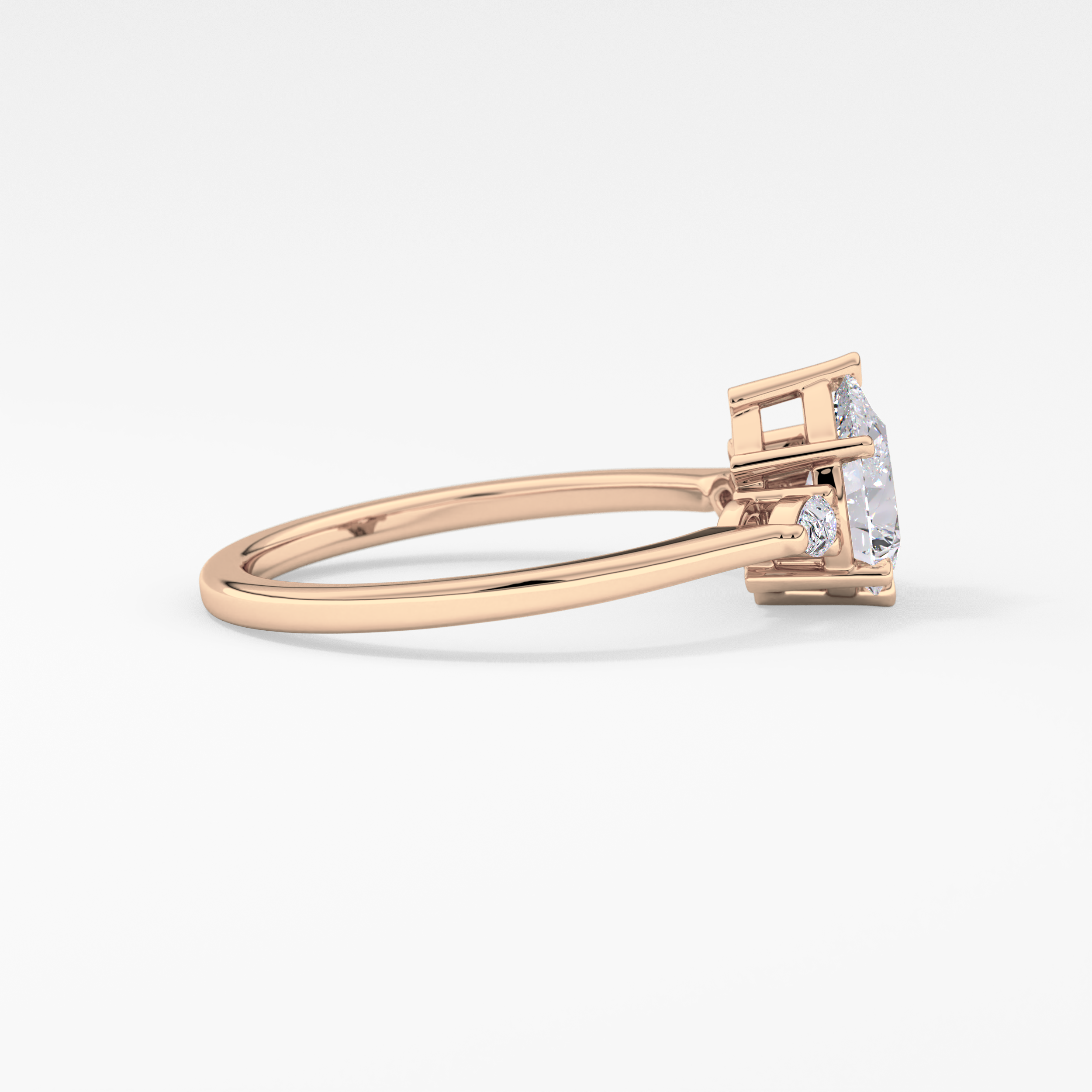 Pear Three Stone Lab Grown Diamond Engagement Ring