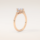 0.86 CT Pear Shaped Three Stone Moissanite Engagement Ring
