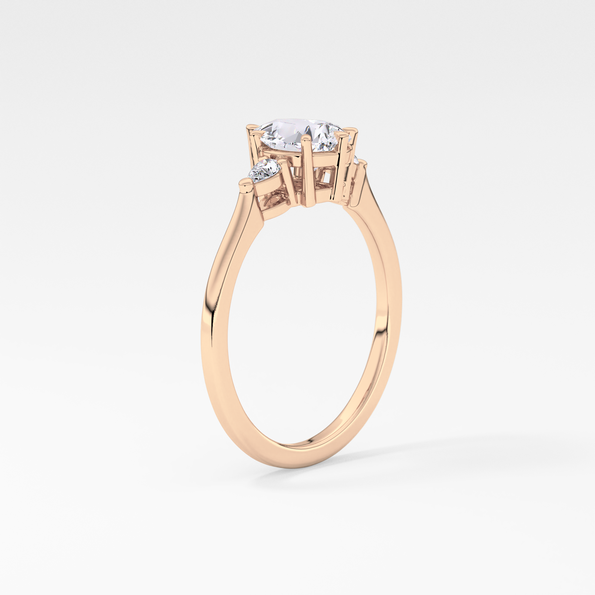 Pear Three Stone Lab Grown Diamond Engagement Ring