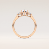 0.86 CT Pear Shaped Three Stone Moissanite Engagement Ring
