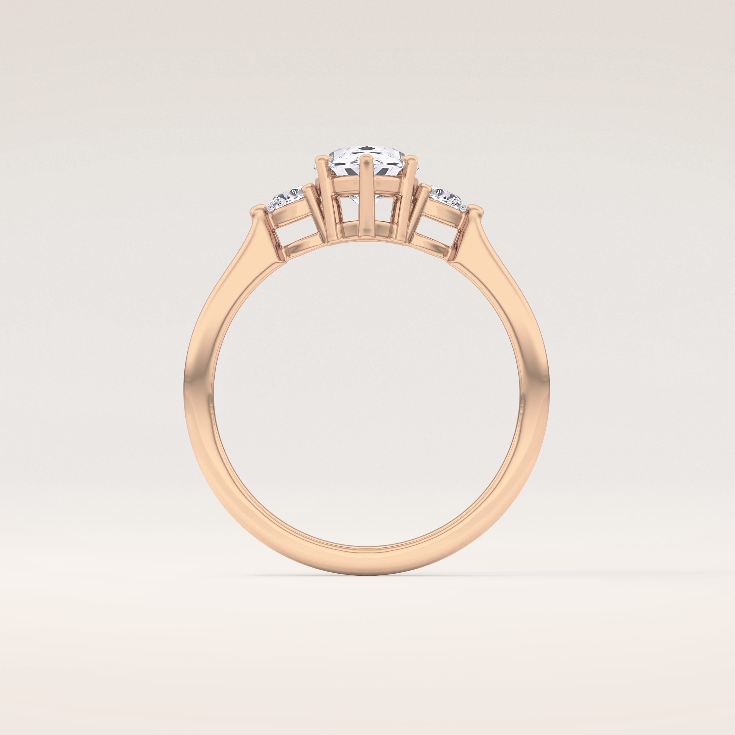 0.86 CT Pear Shaped Three Stone Moissanite Engagement Ring