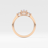 Pear Three Stone Lab Grown Diamond Engagement Ring