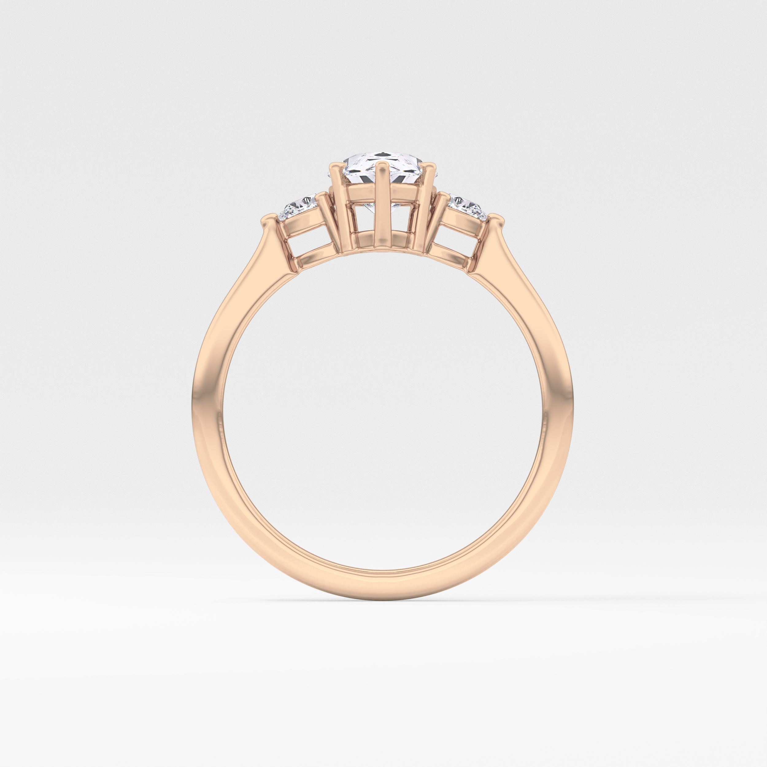 Pear Three Stone Lab Grown Diamond Engagement Ring