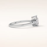 0.86 CT Pear Shaped Three Stone Moissanite Engagement Ring