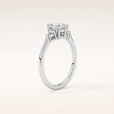 0.86 CT Pear Shaped Three Stone Moissanite Engagement Ring