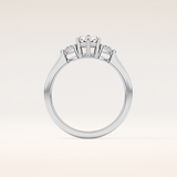 0.86 CT Pear Shaped Three Stone Moissanite Engagement Ring