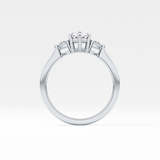 Pear Three Stone Lab Grown Diamond Engagement Ring