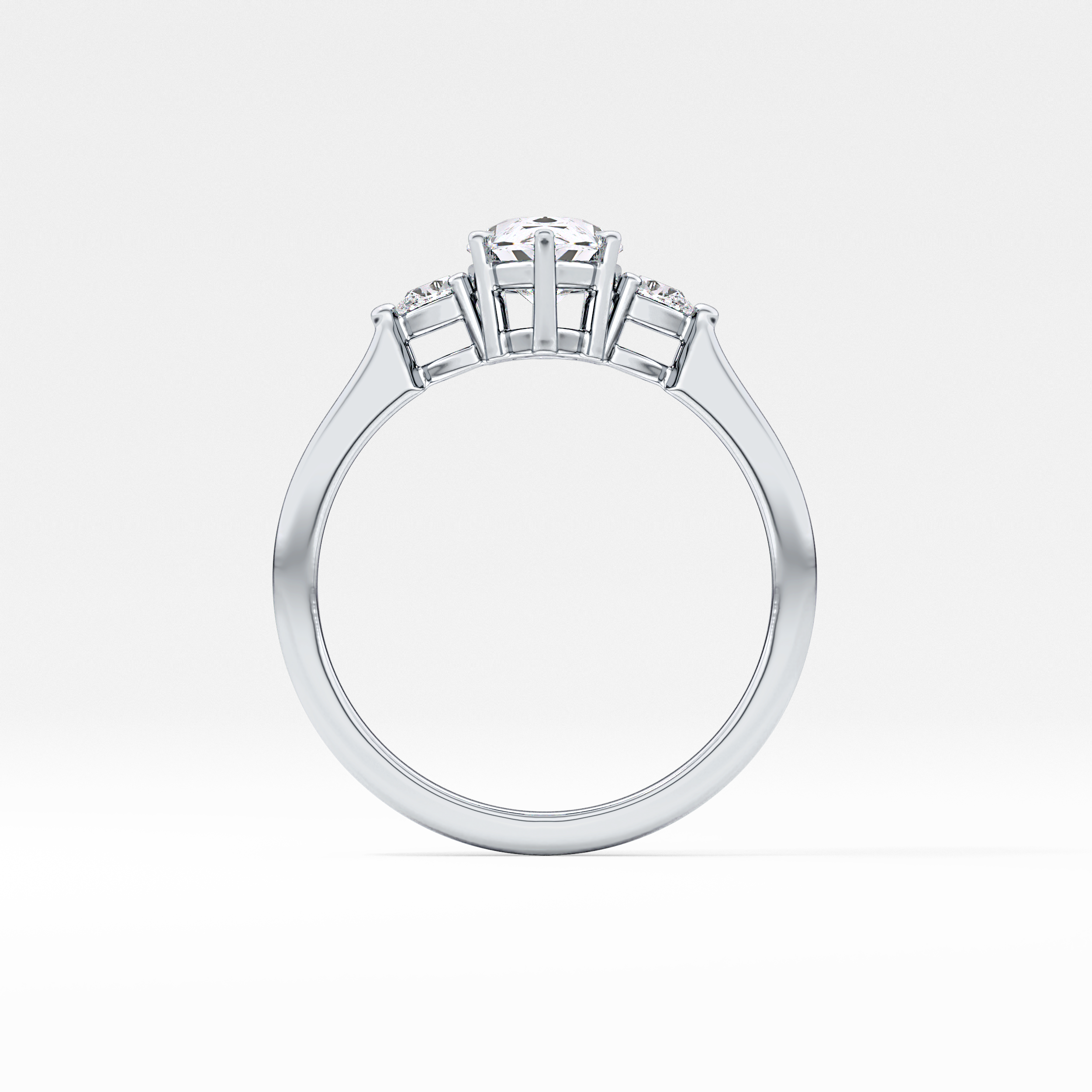 Pear Three Stone Lab Grown Diamond Engagement Ring