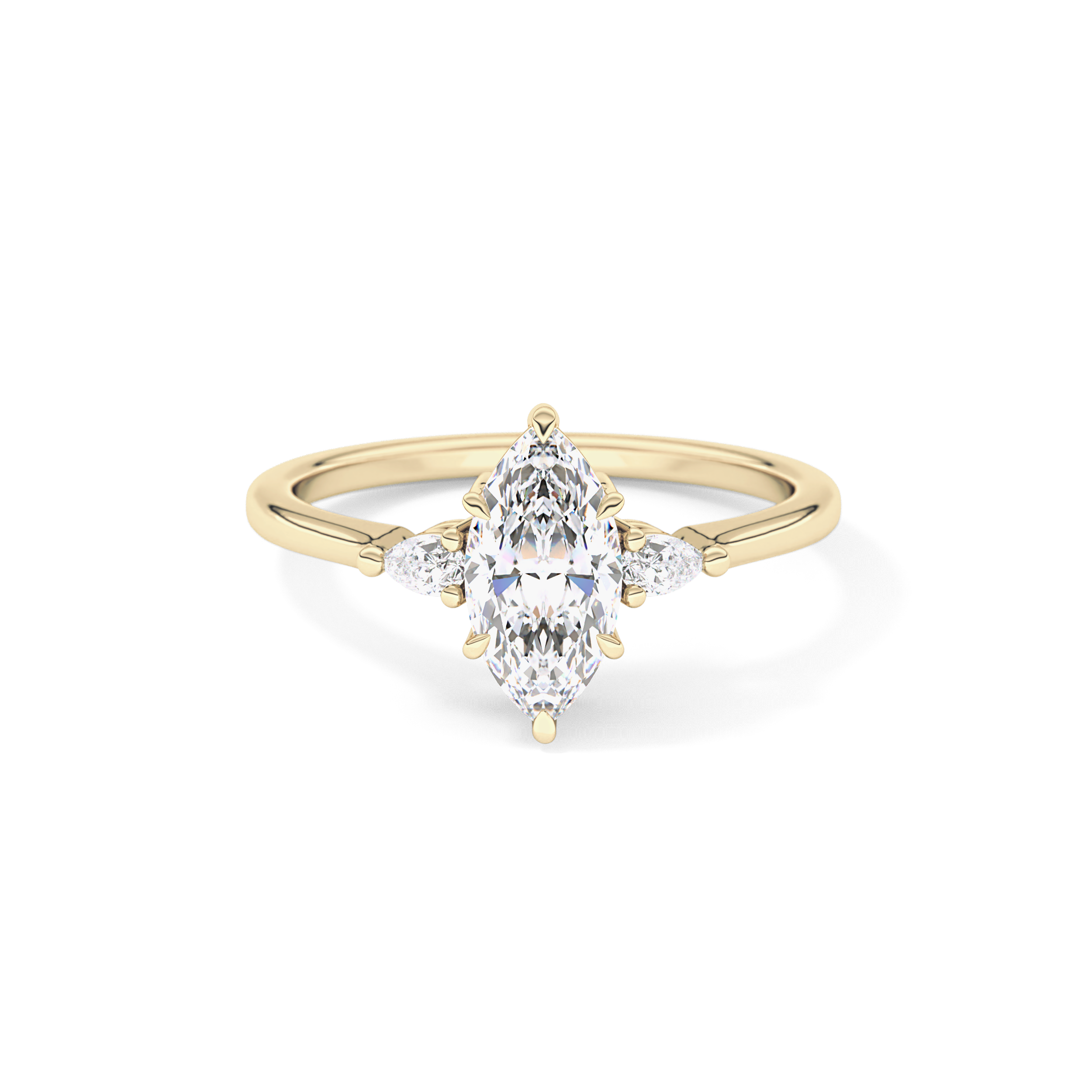 Marquise Three Stone Lab Grown Diamond Engagement Ring